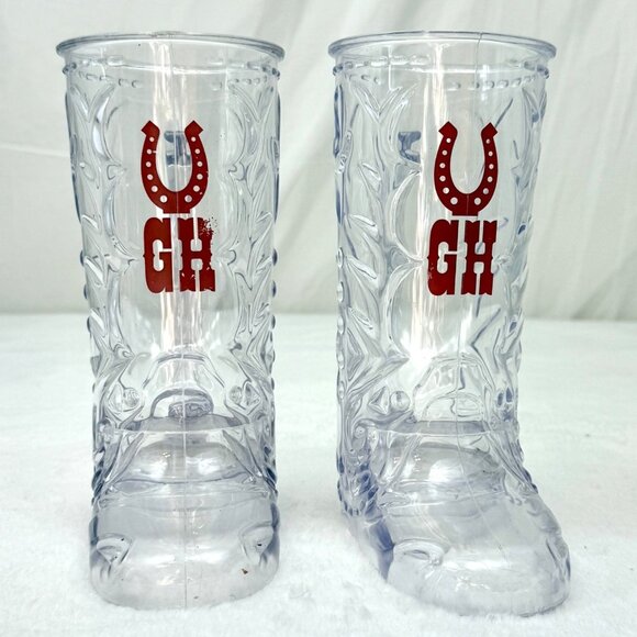 2 Disneyland Golden Horseshoe 20oz Plastic Boot Mug 2013 AP Exclusive Item - Picture 1 of 9